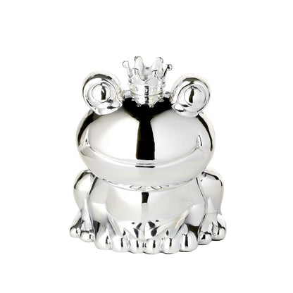 EDZARD spaarpot spaarpot Frog King, edel verzilverd, aanslag beschermd, hoogte 9 cm