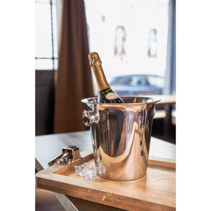 EDZARD champagnekoeler Joey met handgrepen, hoogglans gepolijst roestvrij staal, hoogte 23 cm, diameter 21 cm