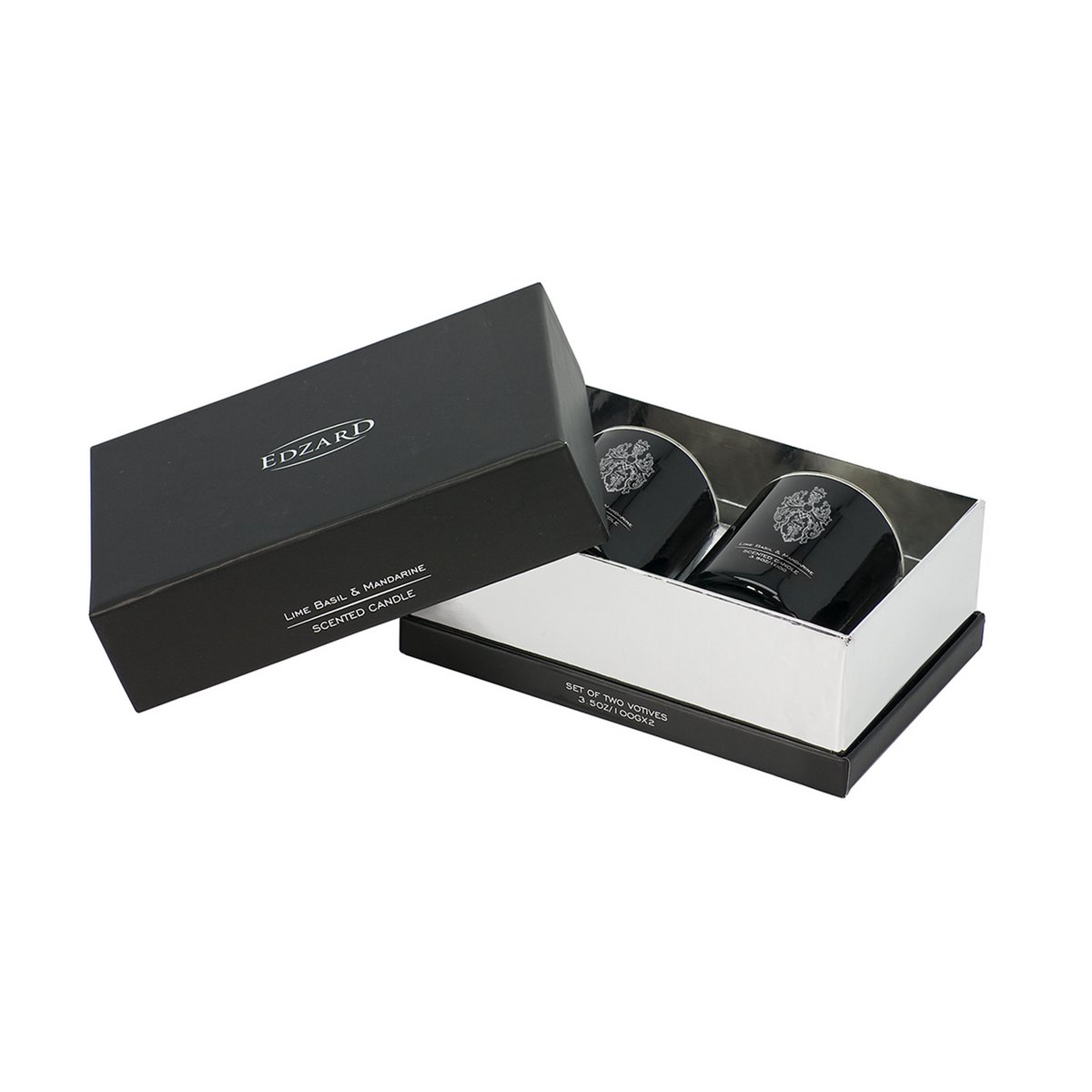 EDZARD set van 2 limoen, vegan geurkaars in glas, limoen, basilicum & mandarijn, hoogte 7 cm