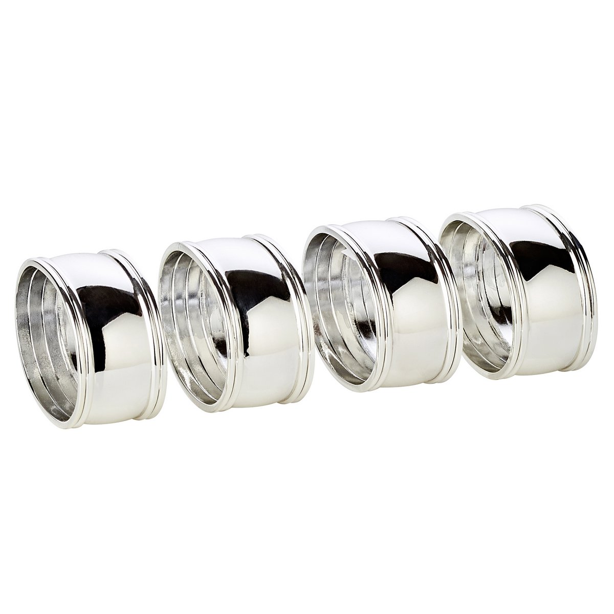 4 set servet ring draad, nobel zilver toegepakt, ondergebracht, lengte 6 cm