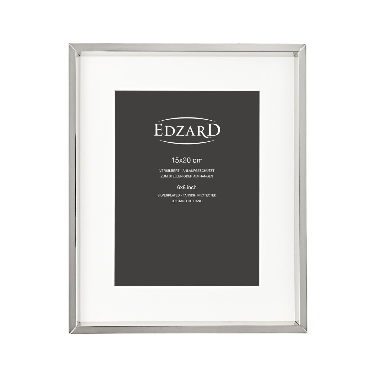 EDZARD fotolijst Perugia fotolijst voor foto 15 x 20 cm, verzilverd en aanslag, met 2 hangers