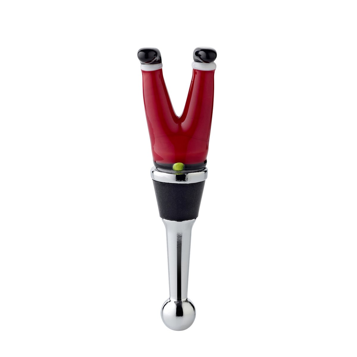 EDZARD flessendop Kerstmanpoten (hoogte 10 cm) voor champagne, wijn en mousserende wijn, in de stijl van traditionele glaskunst, handgemaakt