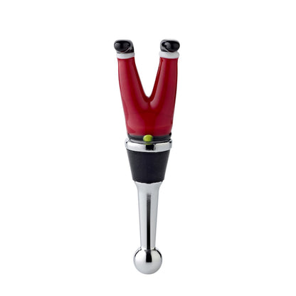 EDZARD flessendop Kerstmanpoten (hoogte 10 cm) voor champagne, wijn en mousserende wijn, in de stijl van traditionele glaskunst, handgemaakt