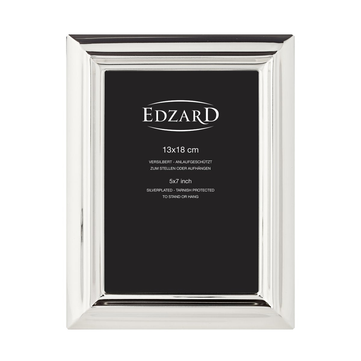 EDZARD fotolijst Florence voor foto 13 x 18 cm, edel verzilverd, aanslag beschermd, met 2 hangers