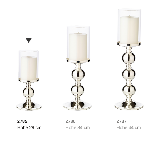 EDZARD kandelaar kandelaar Bamboe, elegant verzilverd, aanslagvrij, met glas, hoogte 28,5 cm
