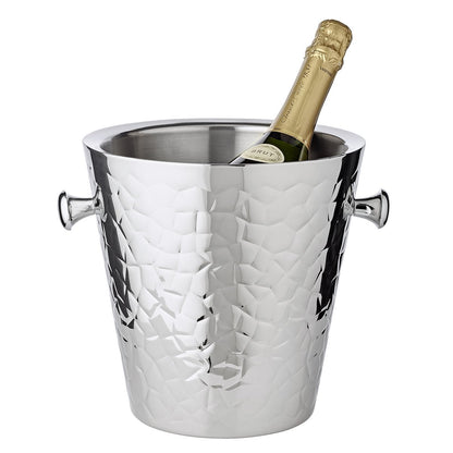EDZARD champagnekoeler Capri met handgrepen, roestvrij staal gepolijst, buitenkant met patroon, hoogte 23 cm, ø 22 cm