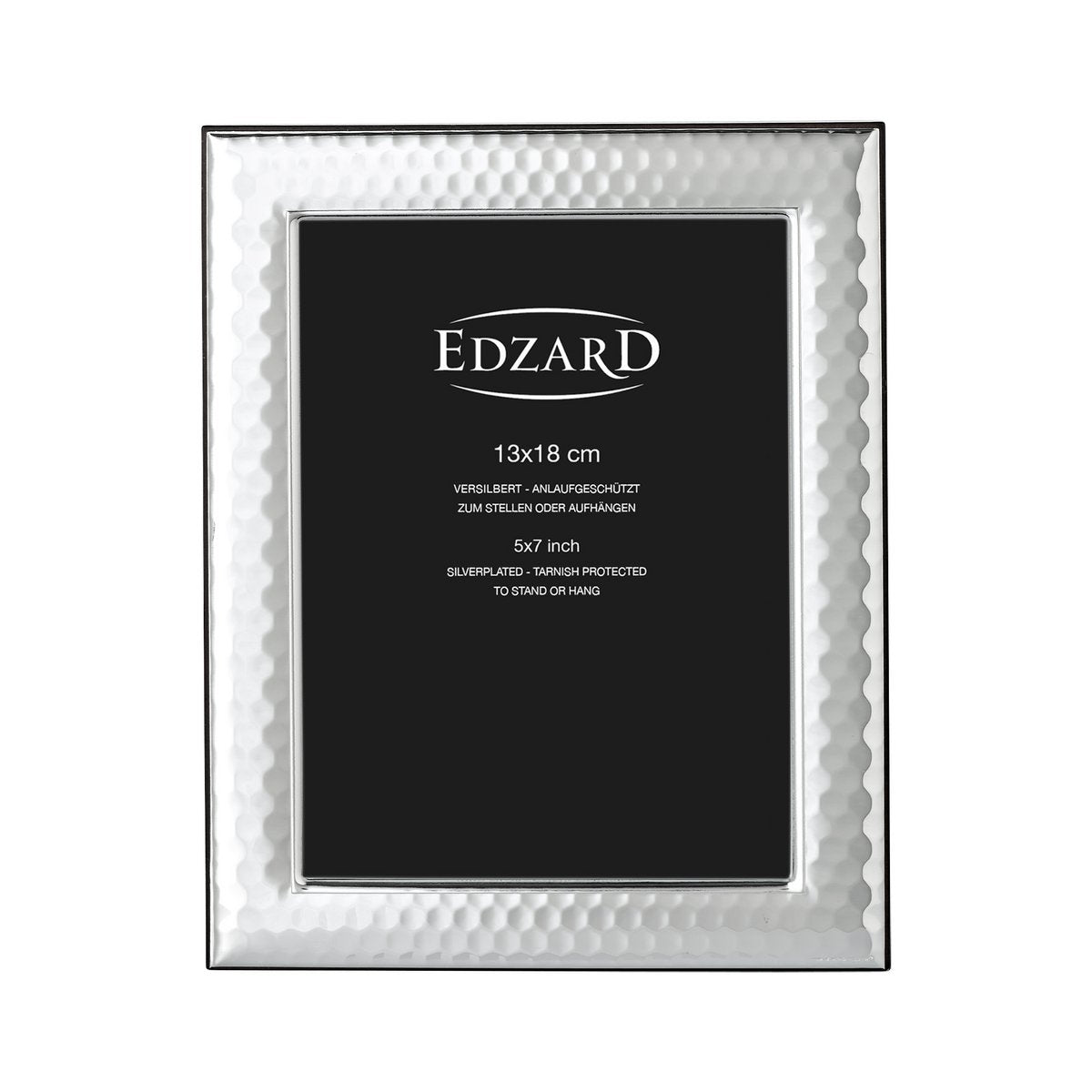 Casalini fotolijst (13x18 cm), elegant verzilverd, aanslagvrij, met houten decor achterkant