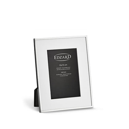 EDZARD fotolijst Rimini voor foto 10 x 15 cm, passepartout, edel verzilverd, aanslagbestendig, 2 hangers