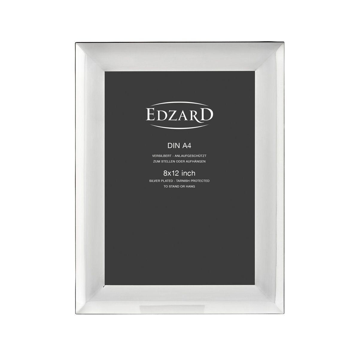 Fotolijst Gela (DIN A4 - 21 x 29,7 cm), verzilverd, aanslagbestendig, 2 hangers, staand en liggend formaat