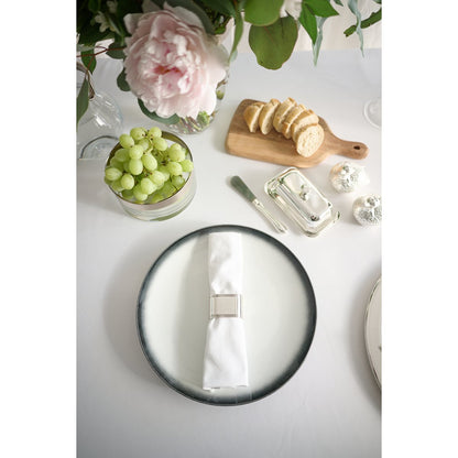 EDZARD set van 4 servetringen Faden, ovaal, edel verzilverd, lengte 5 cm