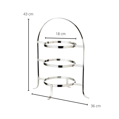 Sina bordenrek (hoogte 42 cm), gehamerd, zwaar verzilverd, voor 3 borden Ø 20 t/m 28 cm