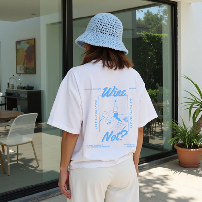 Oversized t -shirt "wijn - niet?"