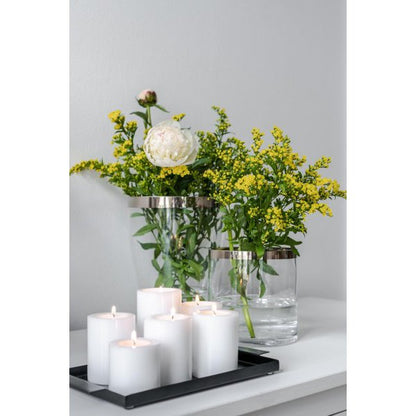 EDZARD Vaas Charlotte, mondgeblazen kristalglas met platina rand, hoogte 24 cm, diameter 19 cm