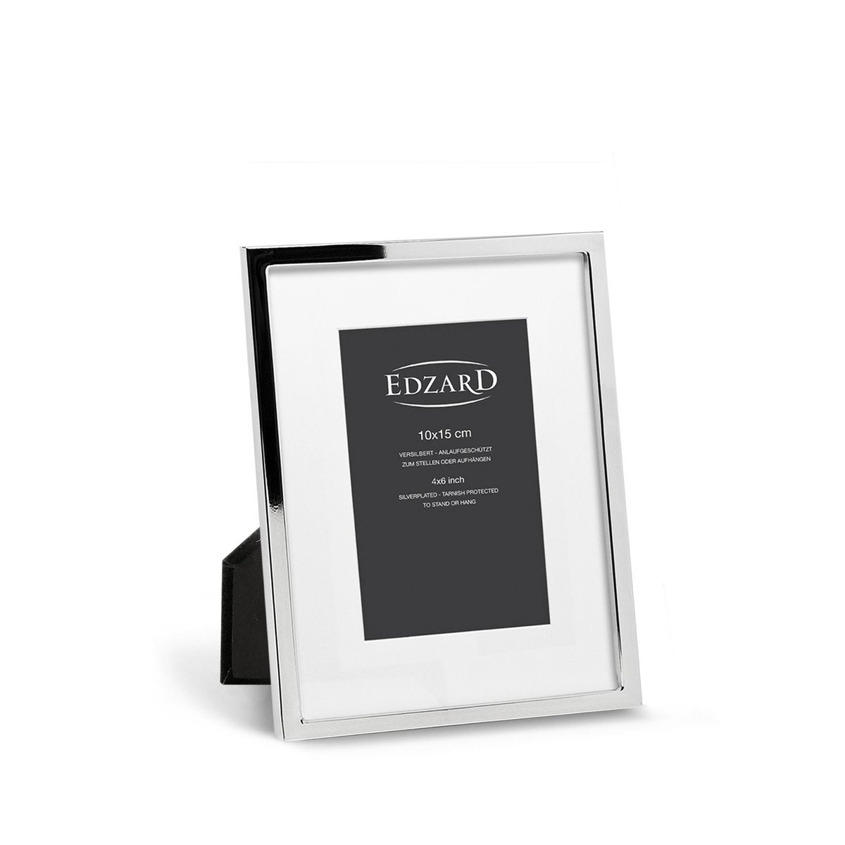 EDZARD Rivoli fotolijst voor foto's 10 x 15 cm, verzilverd, aanslagvast, met 2 hangers