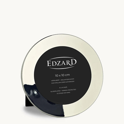 EDZARD Pepe fotolijst, rond, voor foto diameter 10 cm, elegant verzilverd, aanslagvrije kopie