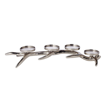 EDZARD kandelaar Kingston, aluminium vernikkeld, zilverkleurig, hoogte 13 cm