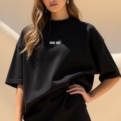 Oversized statement-T-shirt – GOOD GIRL® - BAD HABITS Zwart