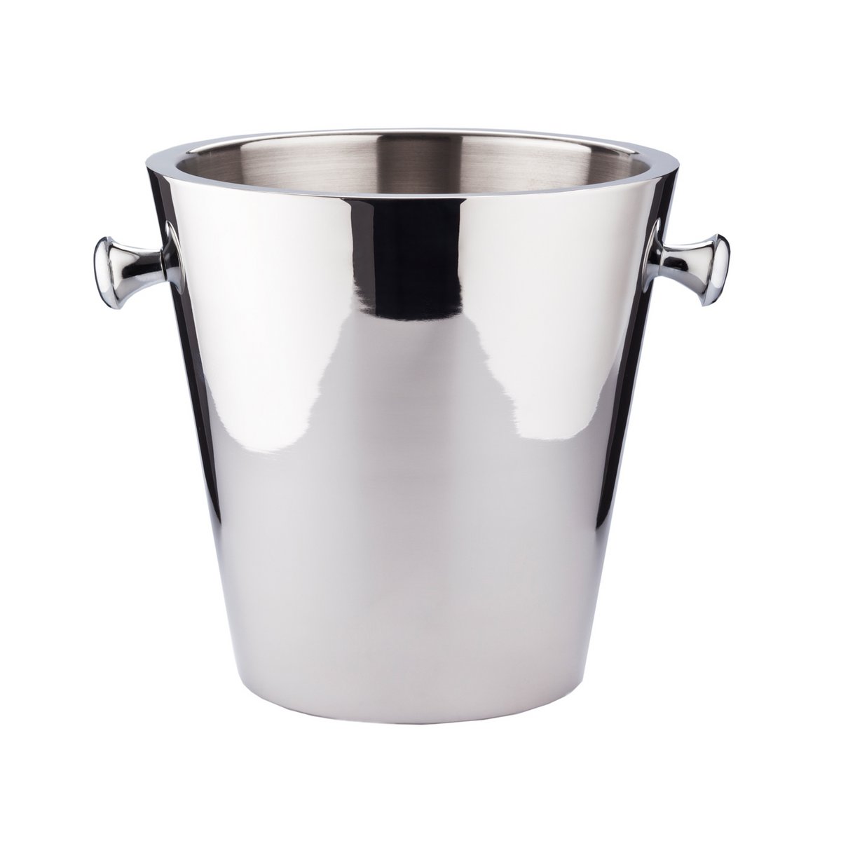 EDZARD flessenkoeler Sevilla met handgrepen, hoogglans gepolijst roestvrij staal, dubbelwandig, ø 22 cm, hoogte 23 cm