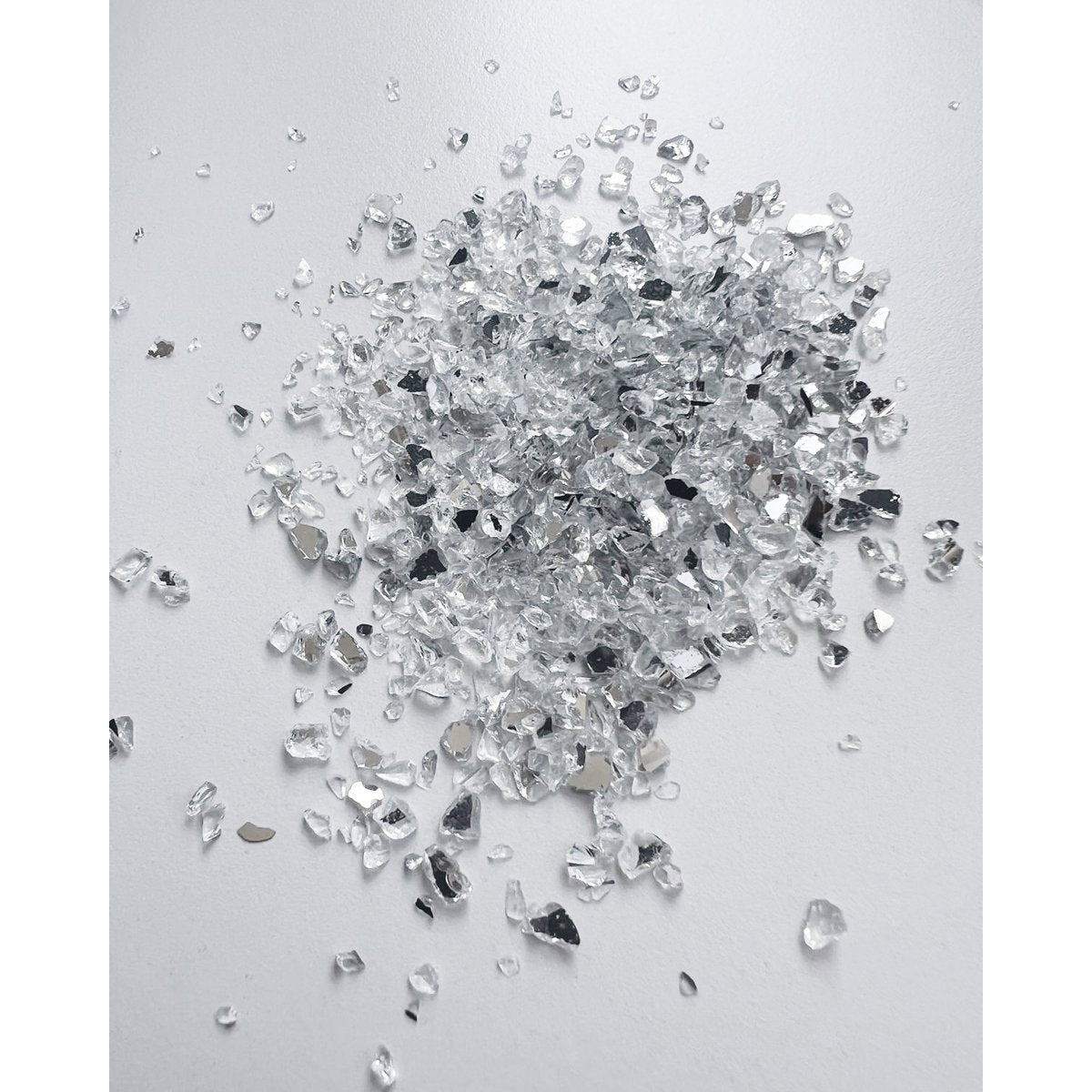 Decoratieve spiegelstenen van granulaat (1-4 mm), zilver, 1 kg, waterdicht, stofvrij