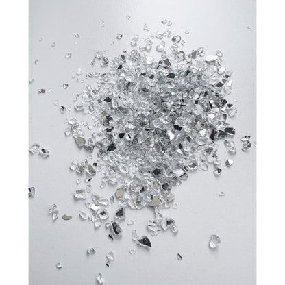 Decoratieve spiegelstenen van granulaat (1-4 mm), zilver, 1 kg, waterdicht, stofvrij