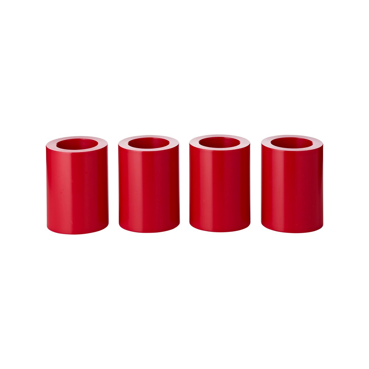 Edzard 4 Set theelichthouder Cornelius rood Ø 6 cm H 8 cm, winterse houder hittebestendig 90 °