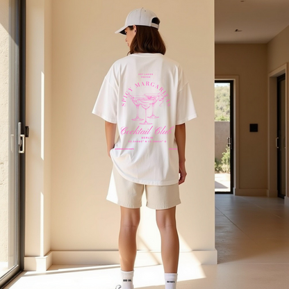 Oversized t-shirt "Hot Ladies geven de voorkeur aan pittige margaritas"