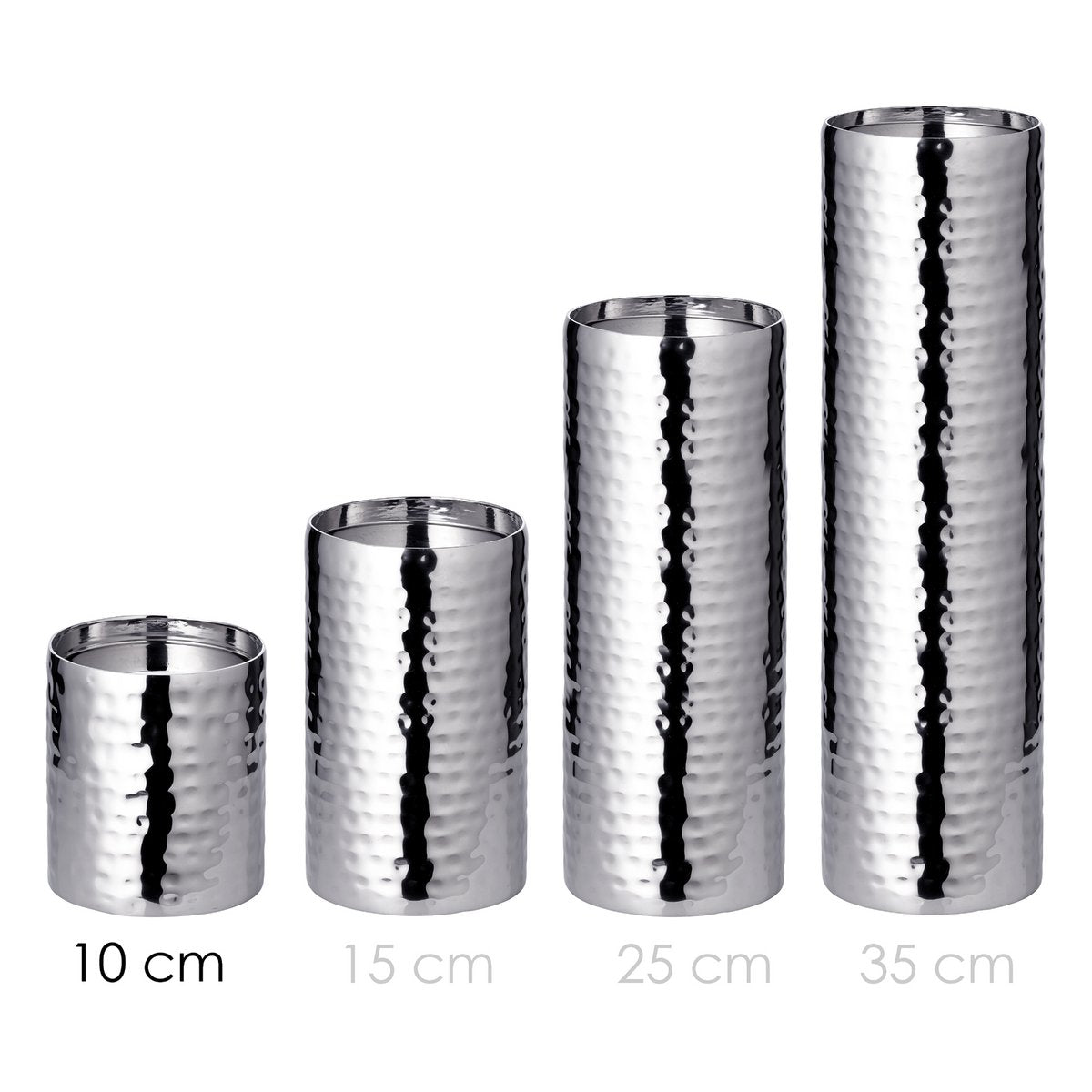 EDZARD kandelaar kandelaar Agadir, hoogwaardig staal hoogglans gepolijst, diameter 8,5 cm, hoogte 10 cm