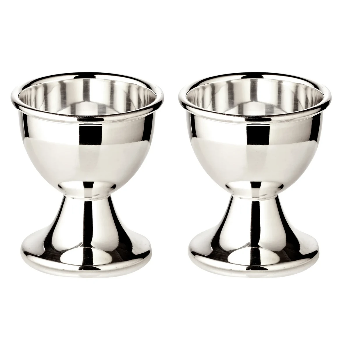 Set van 2 classo eierdopjes (hoogte 5 cm), klassieke vorm, zwaar verzilverd