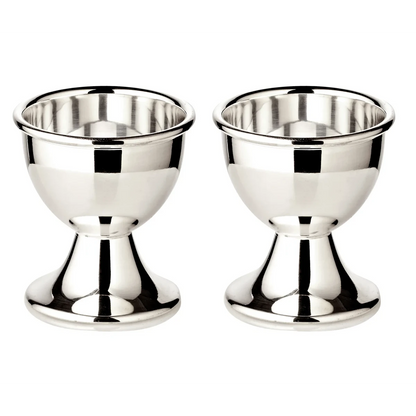 Set van 2 classo eierdopjes (hoogte 5 cm), klassieke vorm, zwaar verzilverd