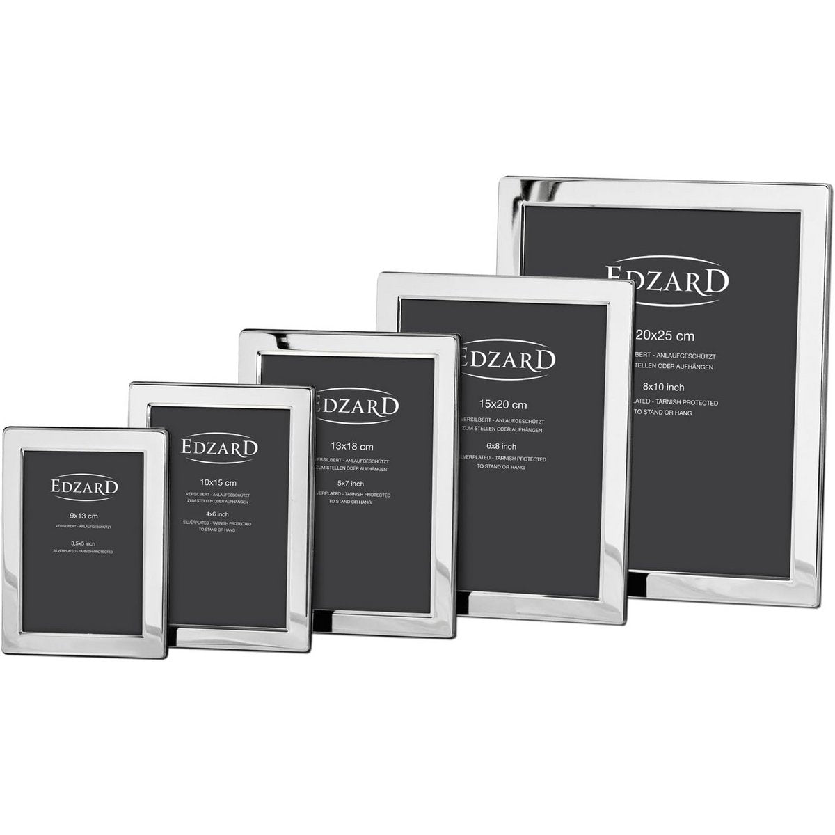 EDZARD fotolijst Salerno voor foto 9 x 13 cm, edel verzilverd, aanslagbestendig
