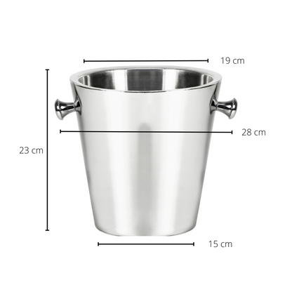EDZARD flessenkoeler Sevilla met handgrepen, hoogglans gepolijst roestvrij staal, dubbelwandig, ø 22 cm, hoogte 23 cm