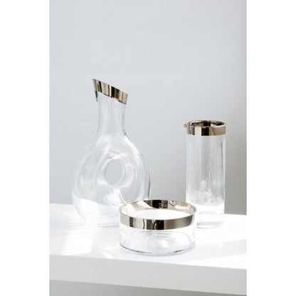 EDZARD karaf Gordon, mondgeblazen kristalglas met platina rand, hoogte 30 cm, inhoud 1,2 liter