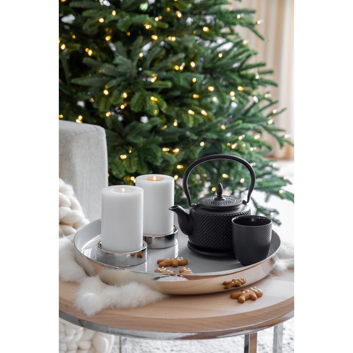 EDZARD EDZARD set van 2 kandelaars Sanremo, edel verzilverd, aanslagbestendig, ø 10 cm, voor stompkaarsen