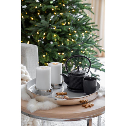 EDZARD EDZARD set van 2 kandelaars Sanremo, edel verzilverd, aanslagbestendig, ø 10 cm, voor stompkaarsen
