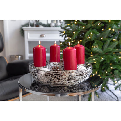 EDZARD Adventskrans Laval, roestvrij staal, vernikkeld, diameter 42 cm, voor stompkaarsen ø 6 cm