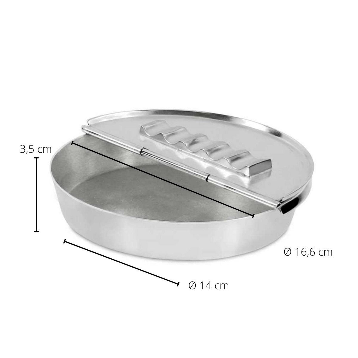 EDZARD opvouwbare asbak Ashburn, zwaar verzilverd, diameter 16 cm, 4 opbergbakken
