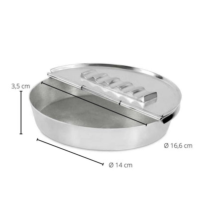 EDZARD opvouwbare asbak Ashburn, zwaar verzilverd, diameter 16 cm, 4 opbergbakken