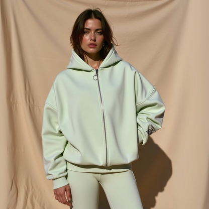 Hoodie met rits "GGBH" - roze