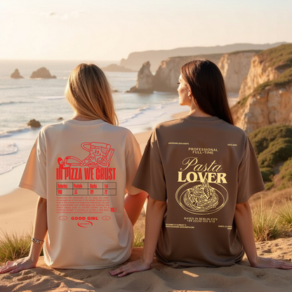 Oversized t-shirt "Pasta Lover"