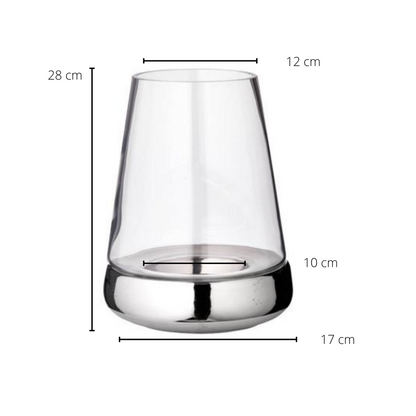 EDZARD lantaarnkaars glas Bora, glas en keramiek, hoogte 28 cm