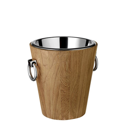 Wijnkoeler St. Tropez teakhout (hoogte 32 cm, Ø 26 cm), gerecycled teak, roestvrij staal