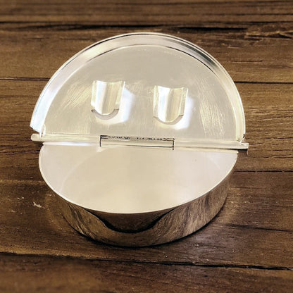 EDZARD opvouwbare asbak Ashburn, zwaar verzilverd, diameter 10 cm, 2 opbergbakken