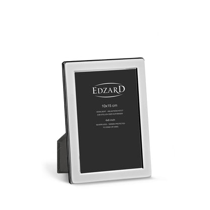 EDZARD fotolijst Salerno voor foto 10 x 15 cm, verzilverd, aanslagbestendig, grijze fluwelen achterkant
