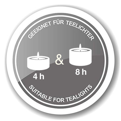 Set van 2 theelichtglazen Loki (hoogte 8 cm) in grijs