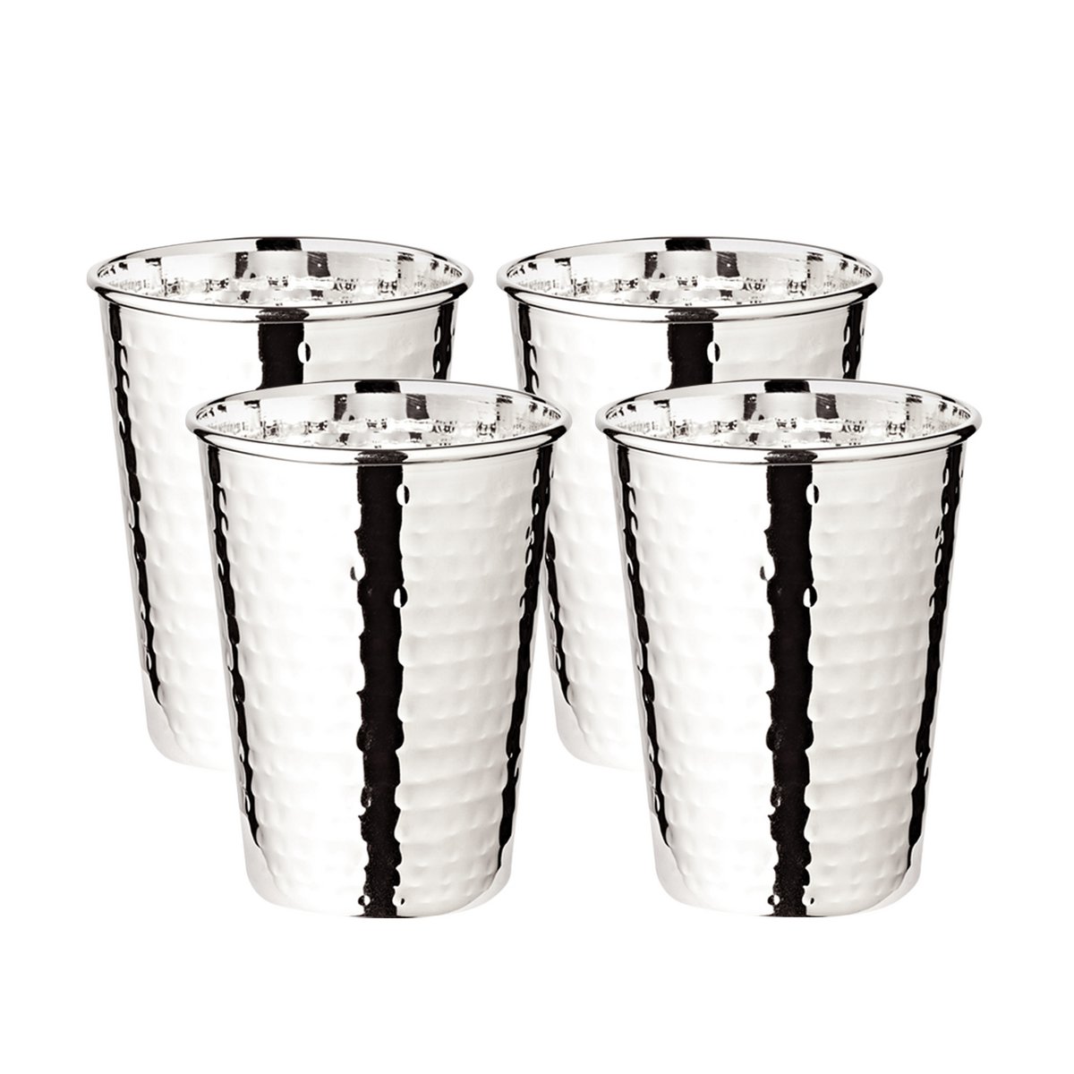 Mido-mokkenset van 4 stuks, H 10 cm, elegant verzilverd, aanslagvrij