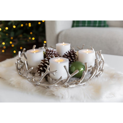 EDZARD Adventskrans Porus, gewei-design, vernikkeld aluminium, diameter 42 cm