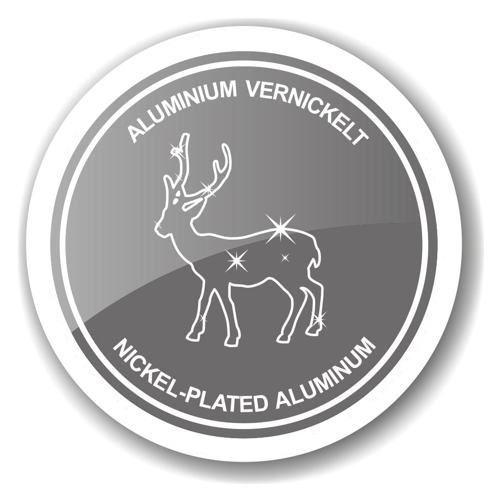 EDZARD kandelaar hert, vernikkeld aluminium, hoogte 32 cm, voor 3 stompkaarsen diameter 6 cm