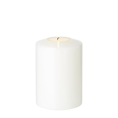Cornelius Double Pine permanente kaars (hoogte 12 cm, Ø 8 cm), wit, hittebestendig tot 90°