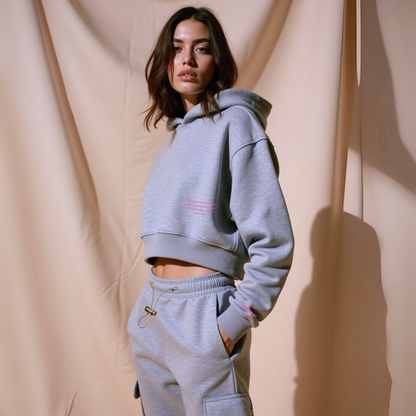 Crop hoodie "twintig jaar over nu" - Weiss