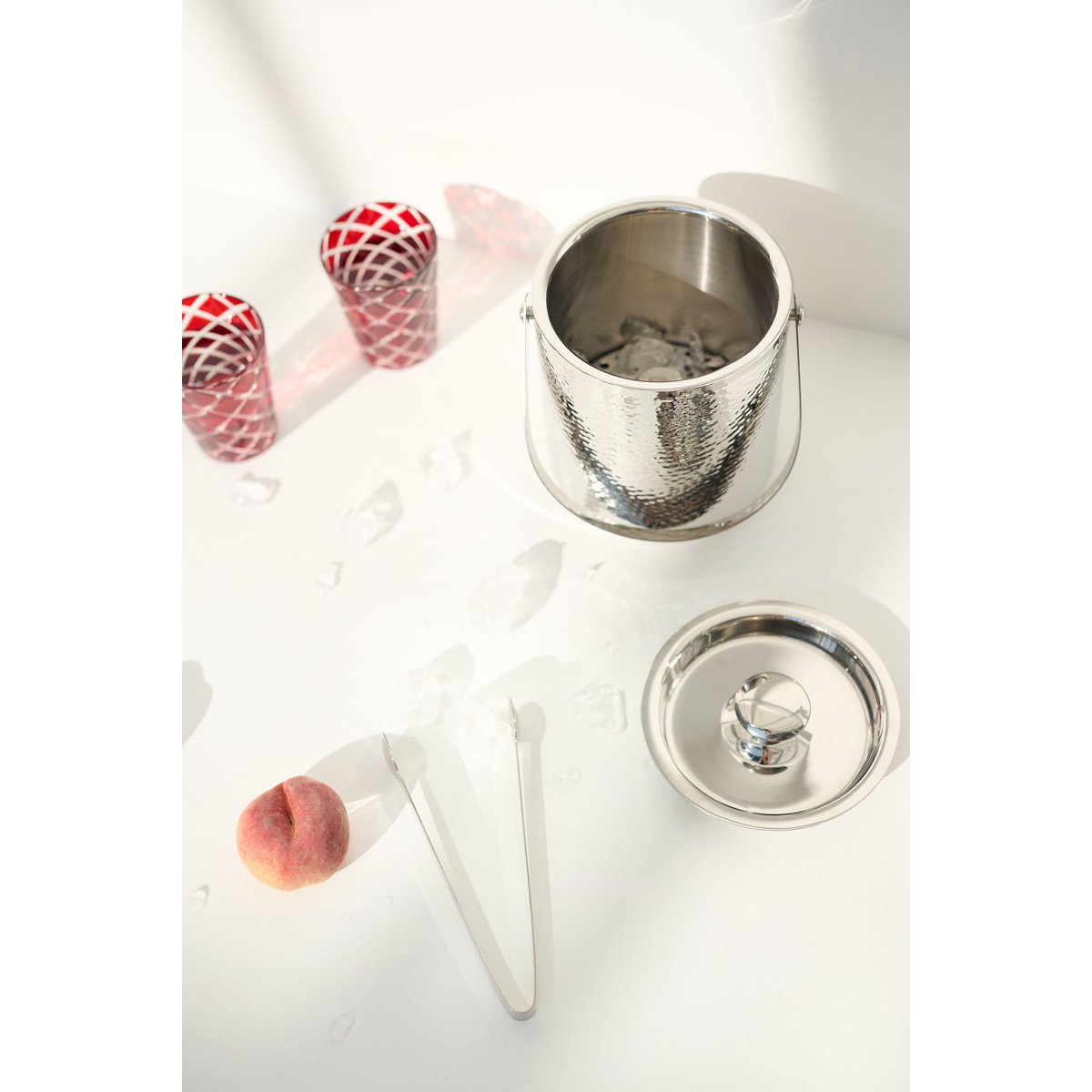 Mok Dio blauw robijnrood set van 4 H 8 cm